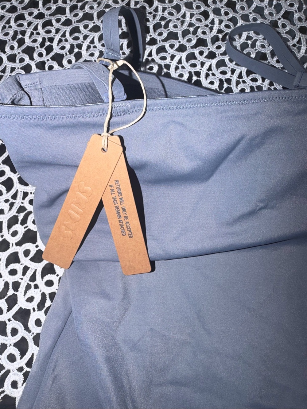 SKIMS Seamless Strap Bodysuit in STEEL BLUE - Picture 6 of 7